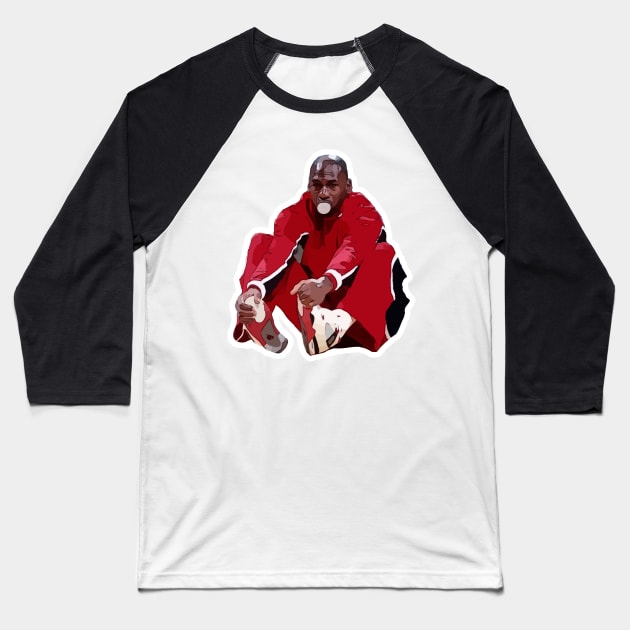 Michael Jordan Warm-Up Baseball T-Shirt by Playful Creatives